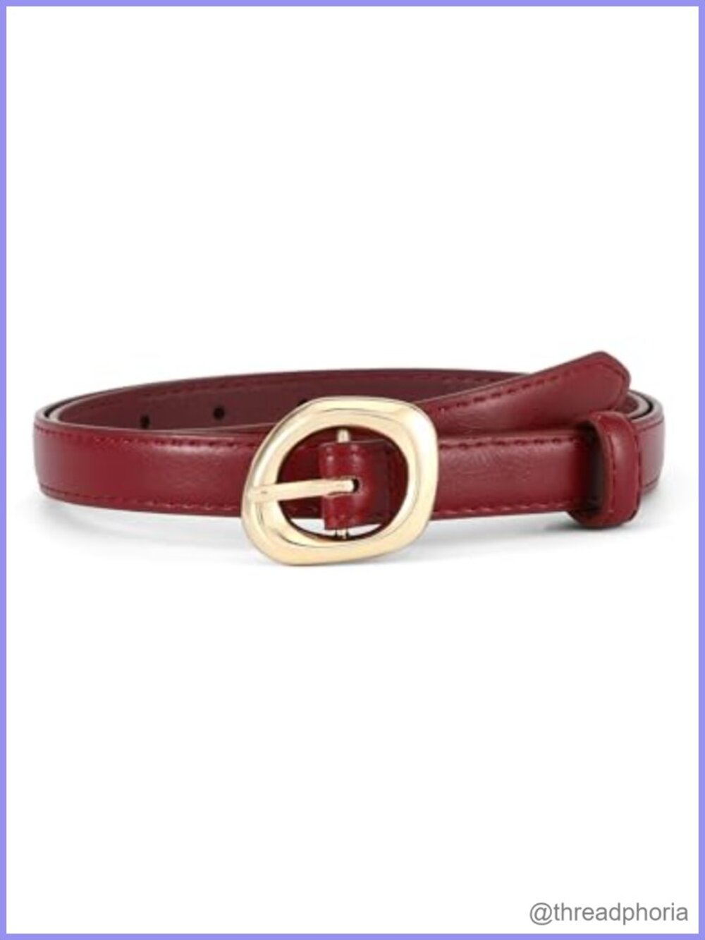 Thin Skinny Waist Belt for Women with Gold Pin Buckle